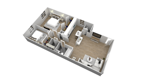 2 bedroom Duplex Floor Plan at Rushwood Apartments, Philadelphia, 19154
