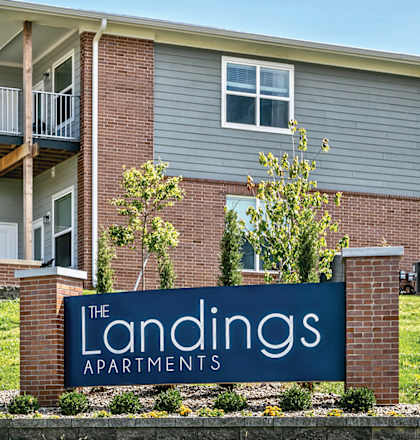 Outside view of The Landings Apartments, Bellevue, NE 68123
