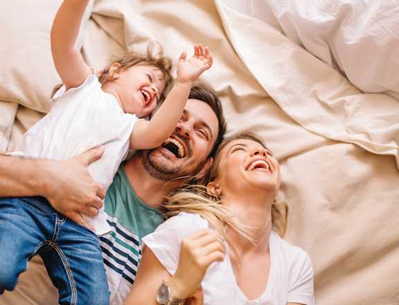 Happy family at The Landings Apartments, Bellevue, NE 68123