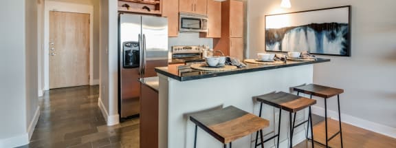 Open Floor Plans with Breakfast Bars at Crescent at Fells Point by Windsor, Baltimore, MD