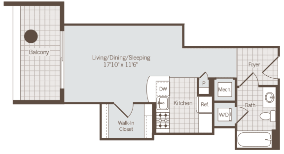 studio apartments with balcony in Arlington VA