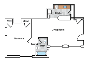  Floor Plan 1 Bedroom