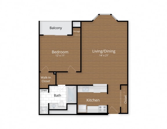 Floor Plan  One Bedroom 1 bath C at Lenox Club Apartments, Maryland