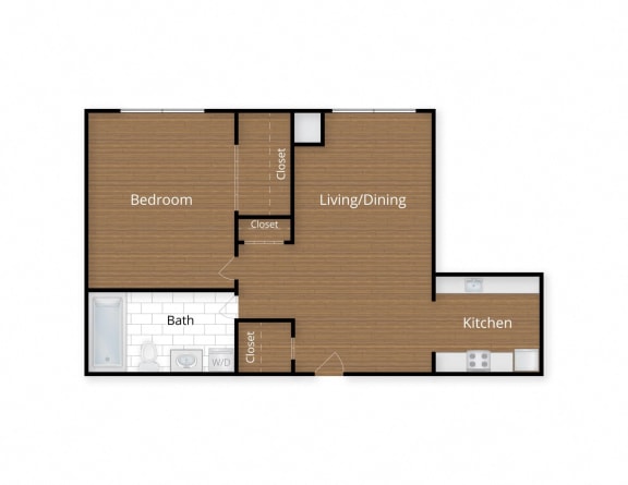 Floor Plan  One Bedroom 1 bath B at Lenox Club Apartments, Maryland