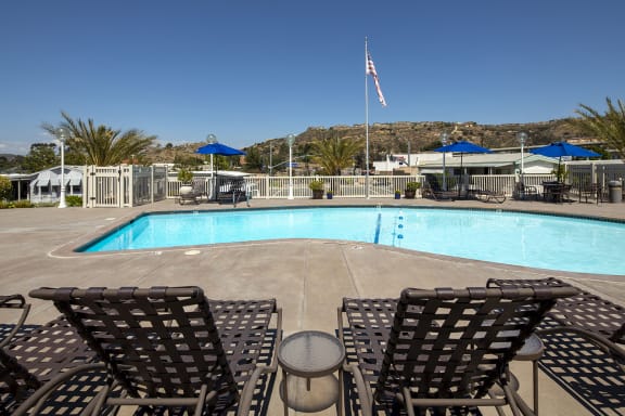 Front view of community pool
