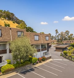 aerial view of apartment buildings