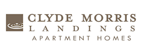 A logo for Clyde Morris Landings Apartment Homes.