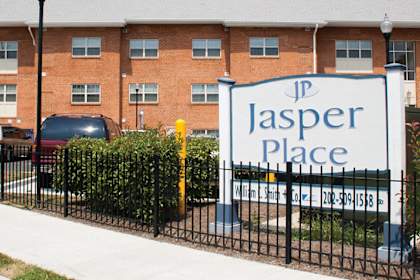 the front with a sign in front