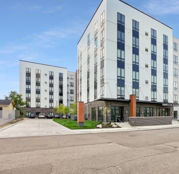 this is a photo of the office building atrium at the casey apartments in dallas
