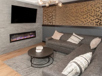 Resident Clubhouse with Outdoor Sky Lounge at The Exchange Apartments in New Brighton, MN
