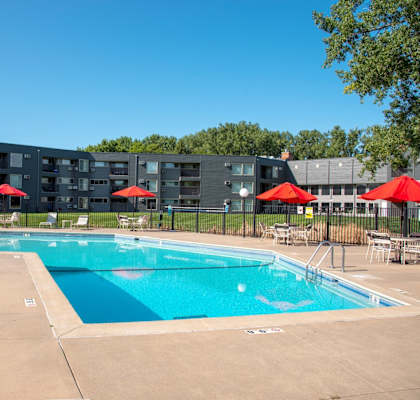 Sparkling Swimming Pool at Hillsborough Apartments, Roseville, MN, 55113