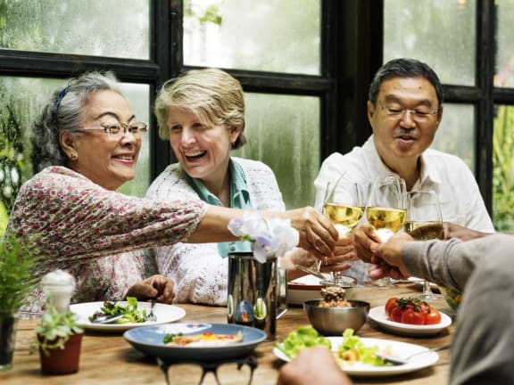 Older people dining