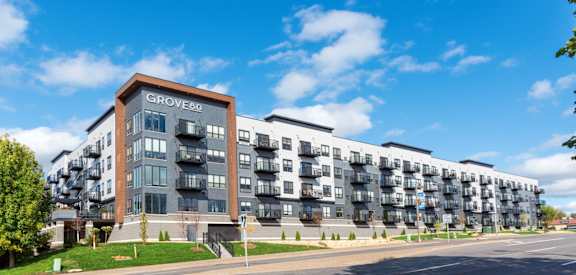 Street Exterior View at Grove80 Apartments, Cottage Grove, MN, 55016