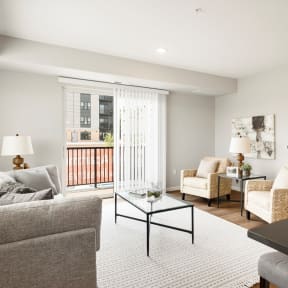 Spacious Living Area With Wood-Style Flooring