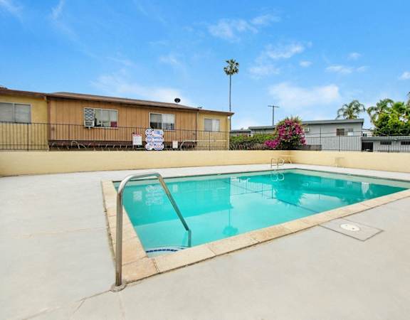 the swimming pool at our apartments