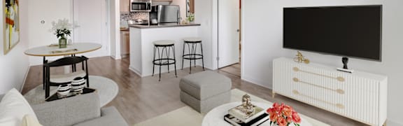 Living Room And Kitchen at Vues on Gordon, Los Angeles