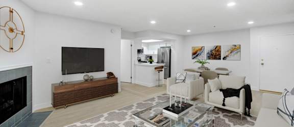 a living room with a couch and a coffee table