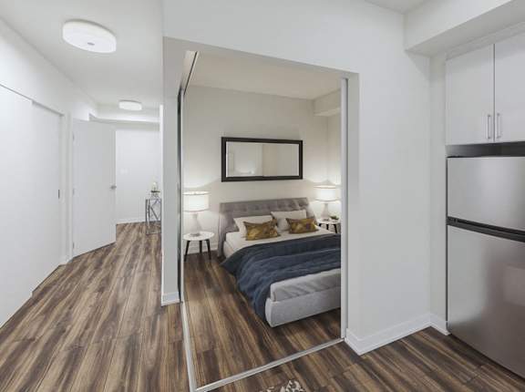 Seperate Bedroom Alcove with innovative Sliding door system