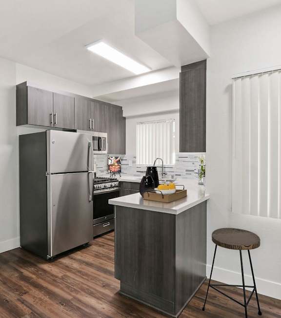 kitchen area with appliances at Alon Apartments, Los Angeles, 90034