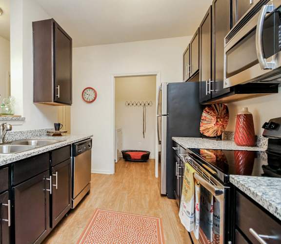 interior kitchen of Copperfield luxury apartments