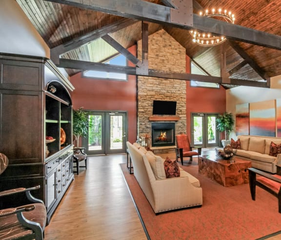 Inside clubhouse lounge view at Copperfield luxury apartments
