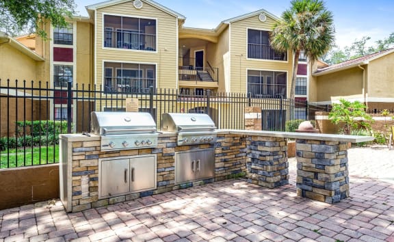 an aerial view of the city with the river and skyscrapers  at Hidden Palms Apartment Homes, Tampa, Florida