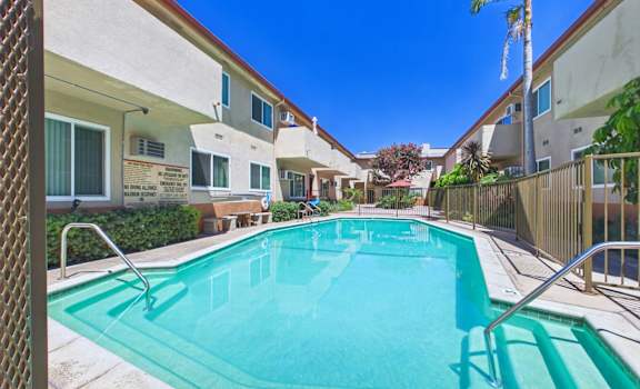 A small pool in a residential area.