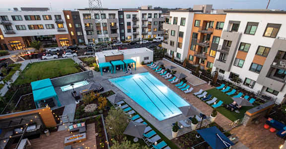 a view of the pool at residence