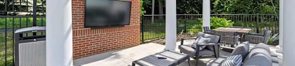 Watch your favorite team on the big screen tv poolside at Hamilton at Eagleview in Exton, PA 19341