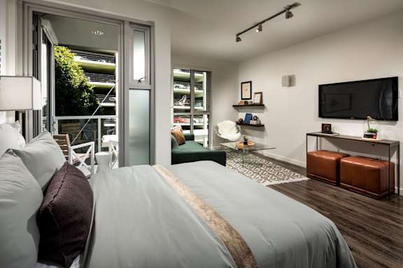Bedroom With TV at Chelsea Santa Monica, Santa Monica, CA 90411