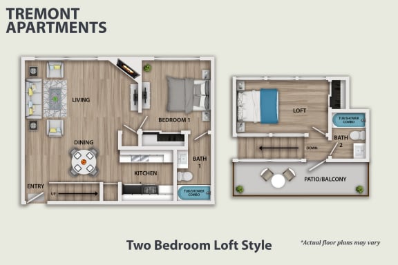 Floor Plan  Two Bedroom Loft Style