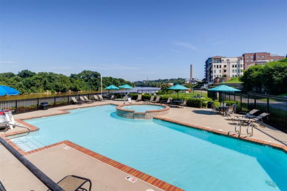 our apartments offer a swimming pool at East 51 At Rocketts Landing, Richmond, 23231