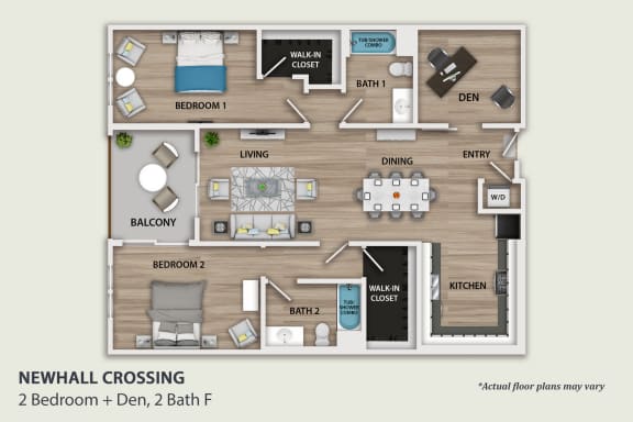 Floor Plan  NewhallCrossing_2Bed2BADen_F