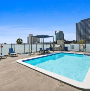 Pool View at Rochester Apartments, Los Angeles, CA