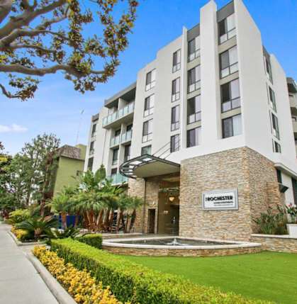 Property Signage at Rochester Apartments, Los Angeles, CA, 90024