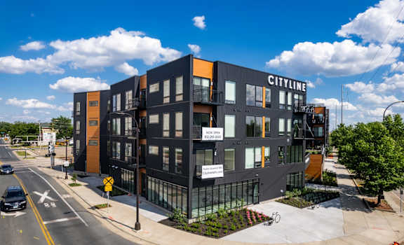 City line building at CityLine Apartments, Minneapolis, MN