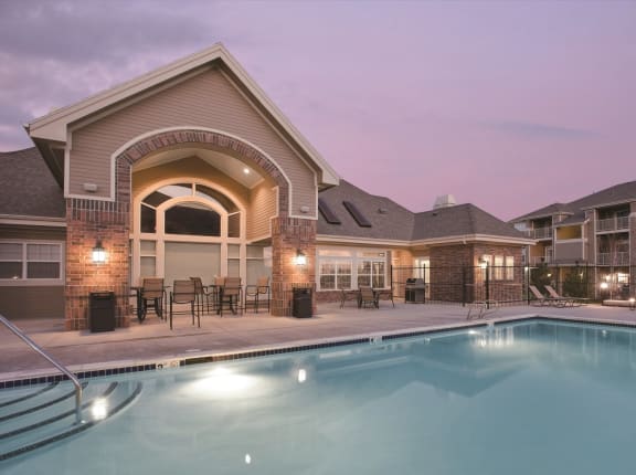 Pool Deck during sunset at The Preserve at Rock Springs, Wyoming