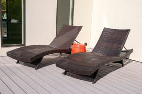 Lounge Chairs on Rooftop of Minneapolis, MN Apartment