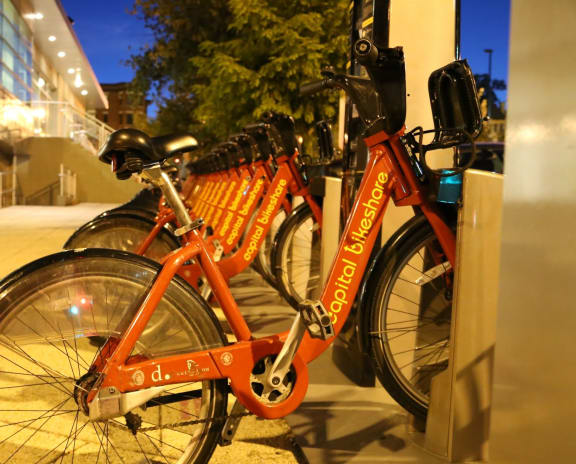 Parked Bicycles near The DeSoto Apartments Building in Washington, DC 20005