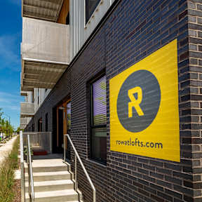 Entrance at Rowat Lofts, Des Moines Iowa