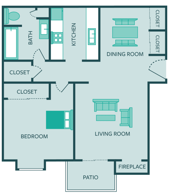 one bedroom apartment floor plan