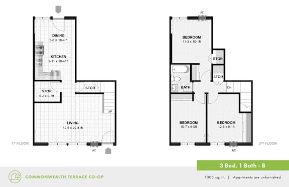 View 2 Bed 1 Bath Apartment Images