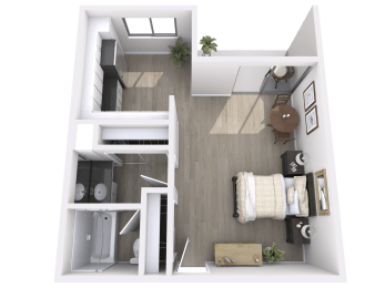 Studio Apartment  at Chateau La Fayette, Los Angeles, CA, 90057