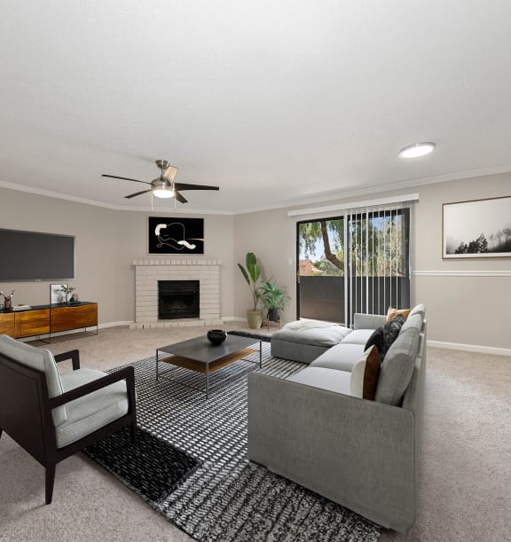 Model apartment living room at Saratoga Ridge, Phoenix, AZ, 85022