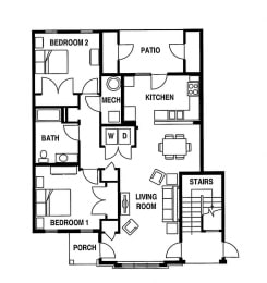  Floor Plan 2 Bedroom