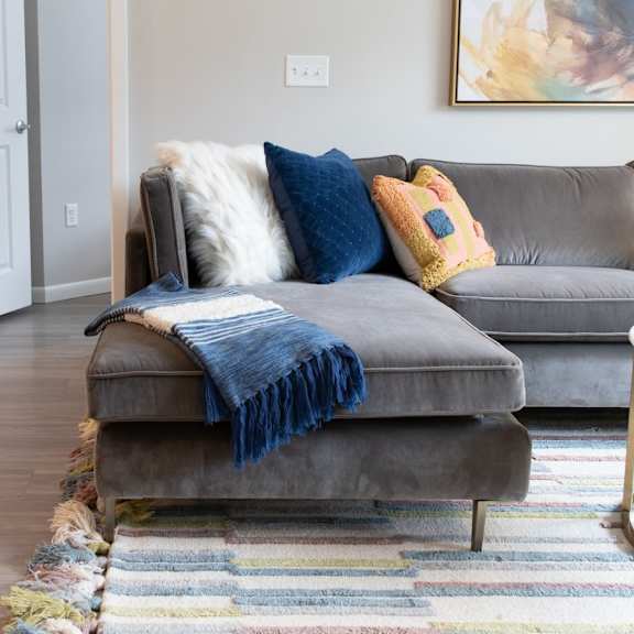 Living Area with Couch at Innsbrook Square, Glen Allen, Virginia