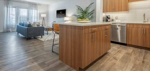 Arlington 360 Apartments Kitchen Island Kitchen with Breakfast Bar