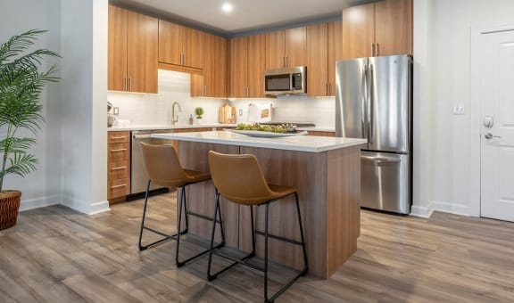 Arlington 360 Apartments Kitchen Gourmet Kitchen with Chef Inspired Stainless Steel Appliance Package