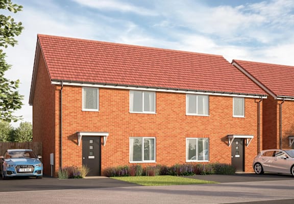 a computer generated image of a red brick retirement home