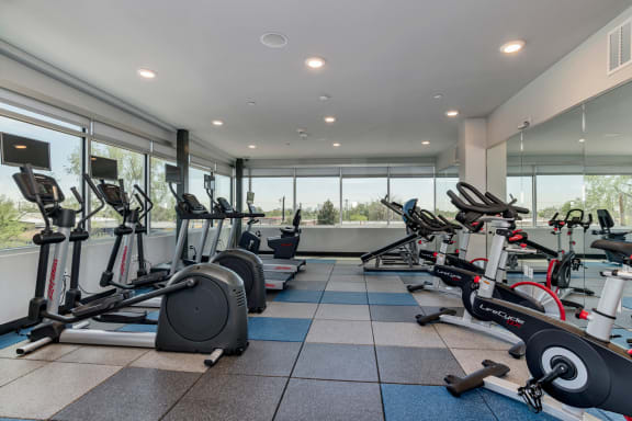 Cardio Studio at West Line Flats Apartments in Lakewood, CO